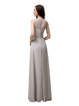 Shoulder Strap A-line Chiffon Floor-Length Long Bridesmaid Dresses
