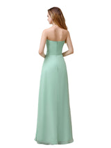 Elegant A-line Chiffon Sweetheart Floor-Length Long Bridesmaid Dresses
