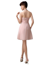 Halter Knee-length Chiffon A-line Short Bridesmaid Dresses