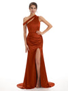 Rust Sexy Chic Silky Mismatched Soft Satin Mermaid Long Bridesmaid Dresses Online