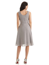 Elegant A-line Chiffon Knee-Length Short Mother of The Bride Dresses With Jacket