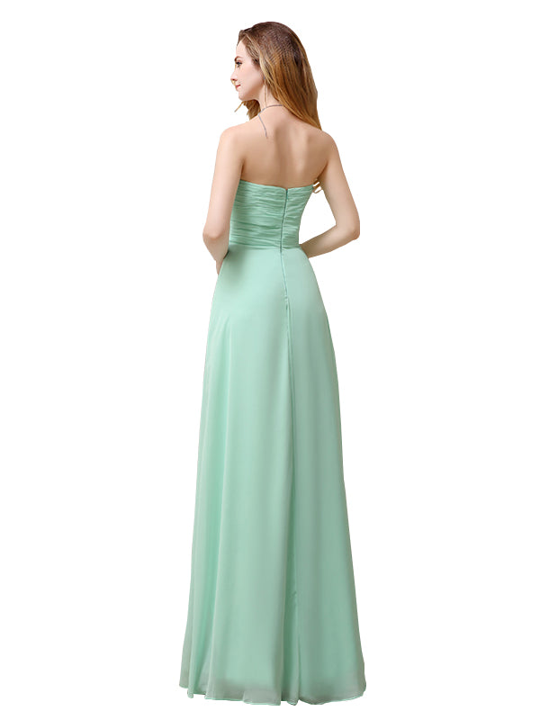 Pretty Chiffon A-line Sweetheart Floor-Length Long Bridesmaid Dresses