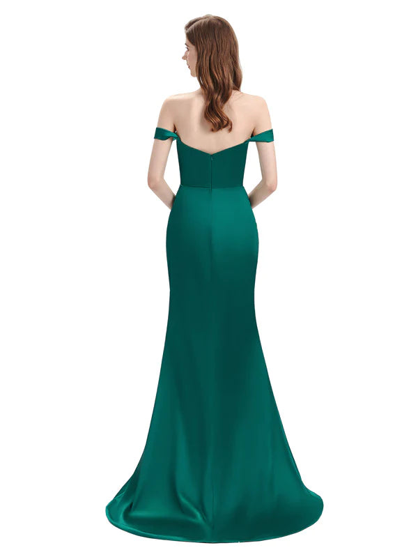 Sexy Side Slit Mismatched Blush Pink Soft Satin Mermaid Long Bridesmaid Dresses Sale