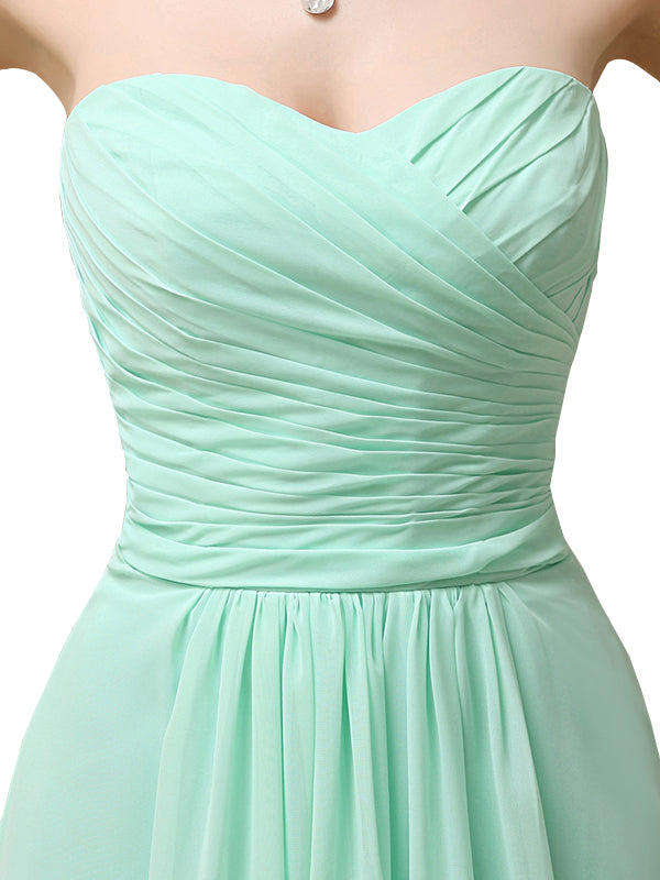 Pretty Chiffon A-line Sweetheart Floor-Length Long Bridesmaid Dresses