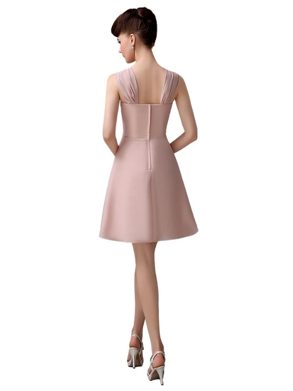 Simple A-line Knee-length Chiffon Short Bridesmaid Dresses