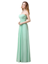 Pretty Chiffon A-line Sweetheart Floor-Length Long Bridesmaid Dresses
