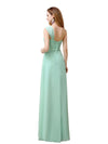 Pretty A-line Chiffon One-Shoulder Floor-Length long Bridesmaid Dresses