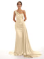 Elegant One Shoulder Silky Satin Mermaid Long Formal Prom Dresses Sale