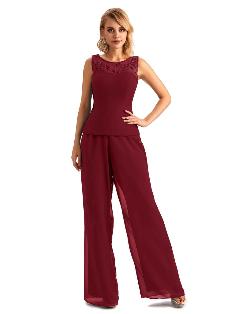 Chiffon trouser suit with top and jacket 245246Trs - Catherines of Partick