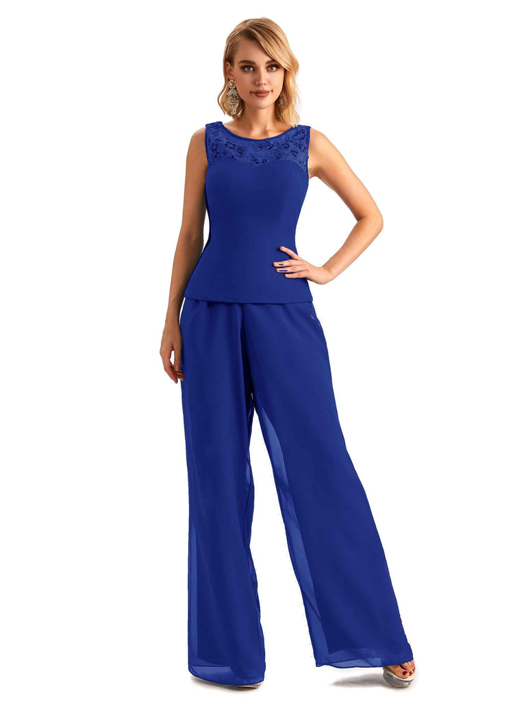 Elegant Silk Chiffon Short Sleeve Tiered Mother Of The Bride Pant Suits For Wedding  Guest From Werbowy, $105.18