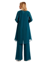 Elegant Chiffon Jewel Mother Of The Bride Pant Suits With Jacket Online