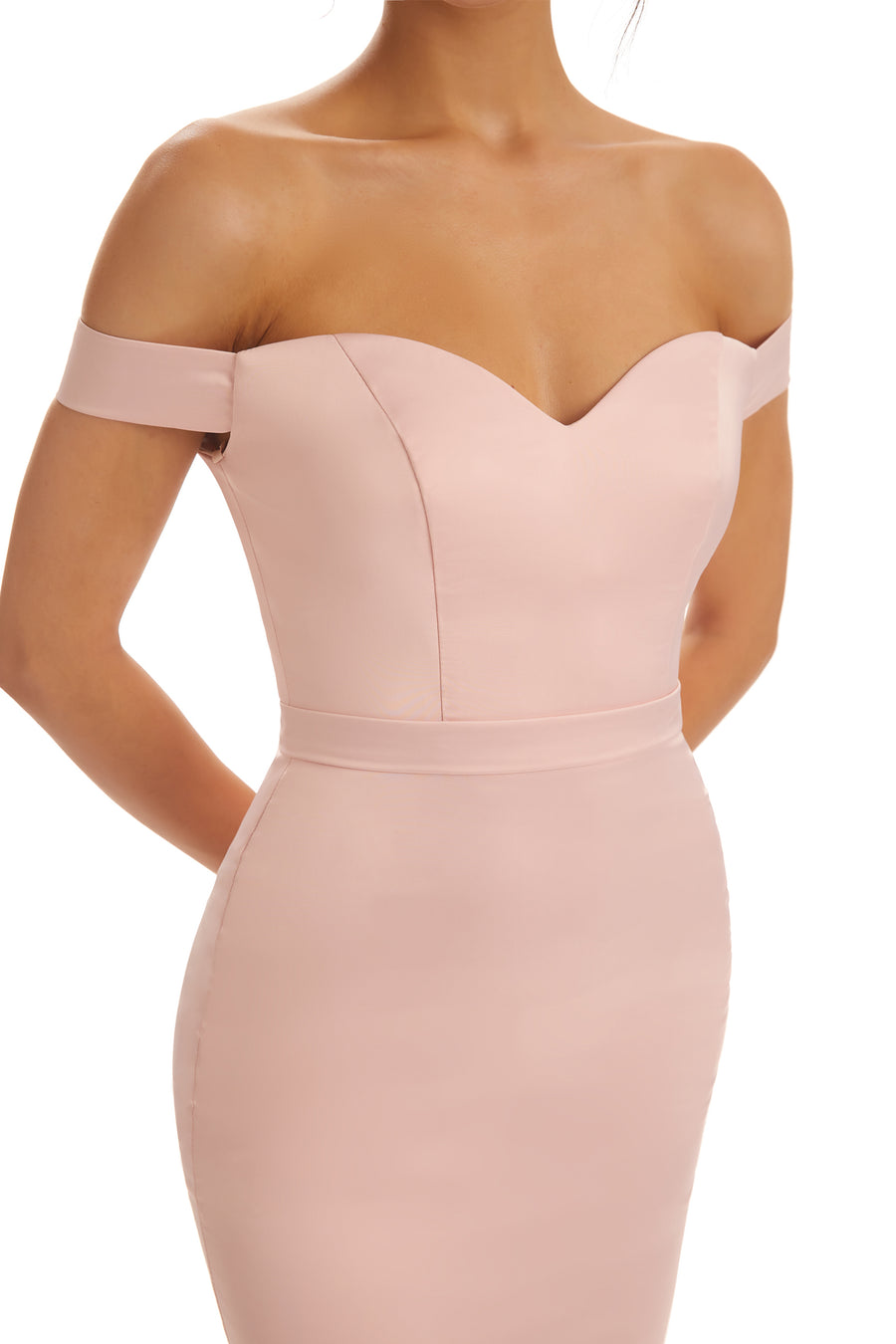 Elegant Off The Shoulder Maxi Unique Satin Mermaid Bridesmaid Dresses Online