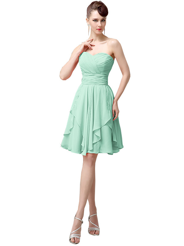 Sweetheart Short A-Line Bridesmaid Dresses - ChicSew
