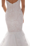 Sweetheart Long Mermaid Ivory Backless Lace Wedding Dresses