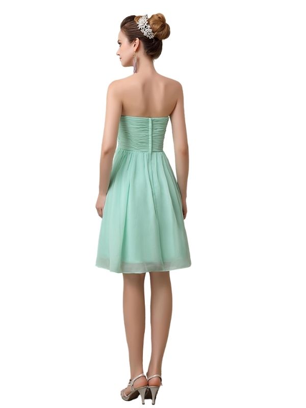 A-line Chiffon Sweetheart Knee-Length Short Bridesmaid Dresses