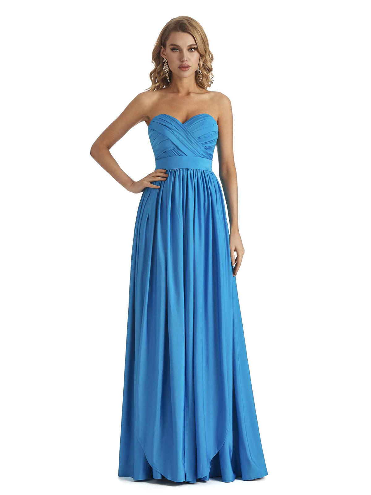 Convertible A-line Stretchy Jersey Maxi Long Formal Bridesmaid Dresses Online