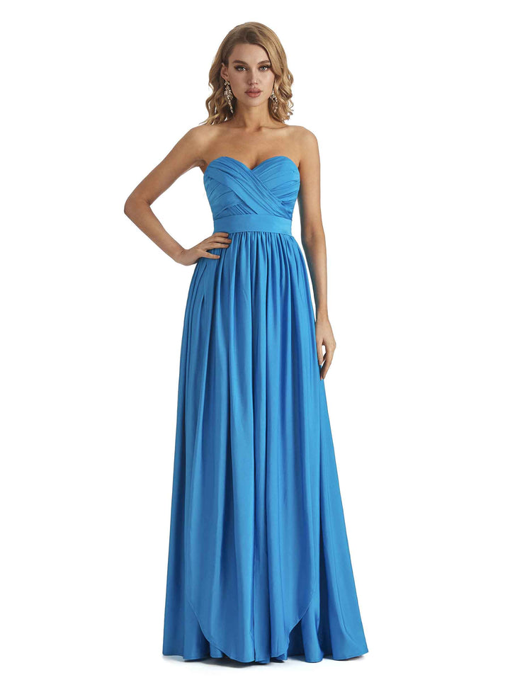 Convertible A-line Stretchy Jersey Maxi Long Formal Bridesmaid Dresses Online
