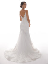Spaghetti Straps Mermaid Ivory Mermaid Lace Wedding Dresses