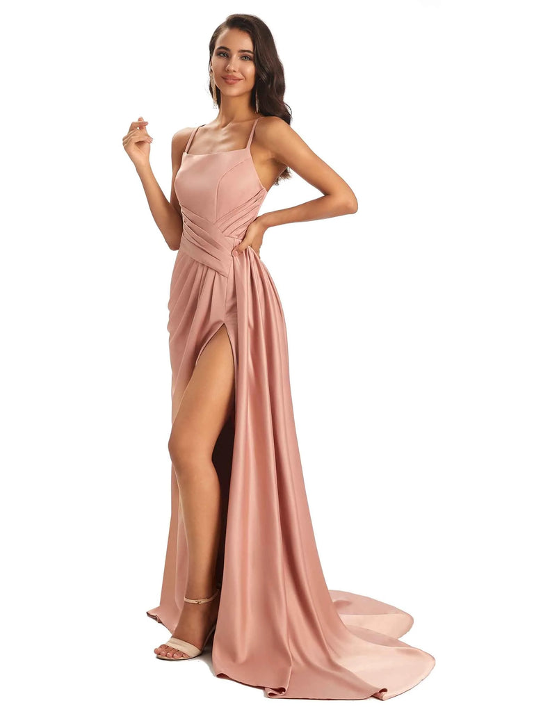 Burgundy Thigh-high Slit Prom Dress For Sale - TheCelebrityDresses