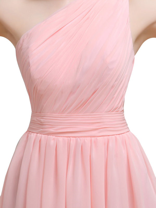 One Shoulder Short Midi Cute Bridesmaid Dresses Online
