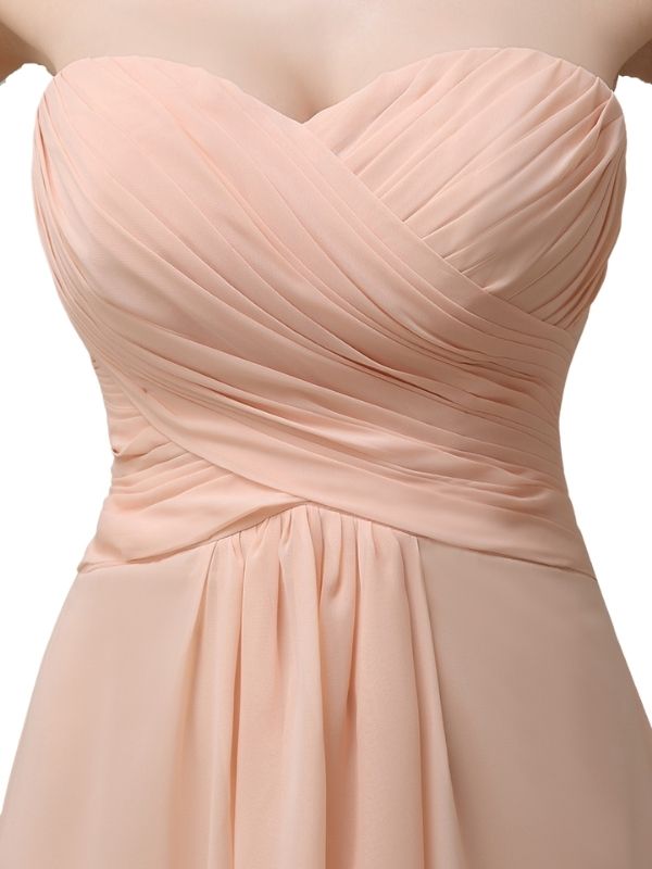 Pretty Sweetheart A-line Chiffon Long Floor-Length Bridesmaid Dresses