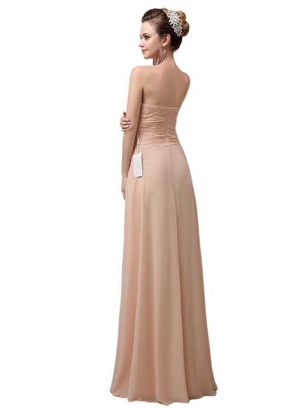 A-line Chiffon Sweatheart Floor-Length Long Bridesmaid Dresses