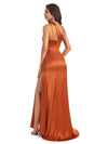 Elegant Satin Side Slit One Shoulder Long Mermaid Prom Dresses Online