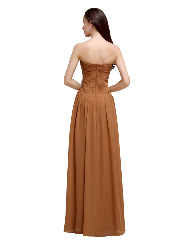 Sweetheart Long A-Line  Chiffon Bridesmaid Dresses