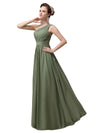 Charming One-shoulder A-line Chiffon Floor-Length Long Bridesmaid Dresses