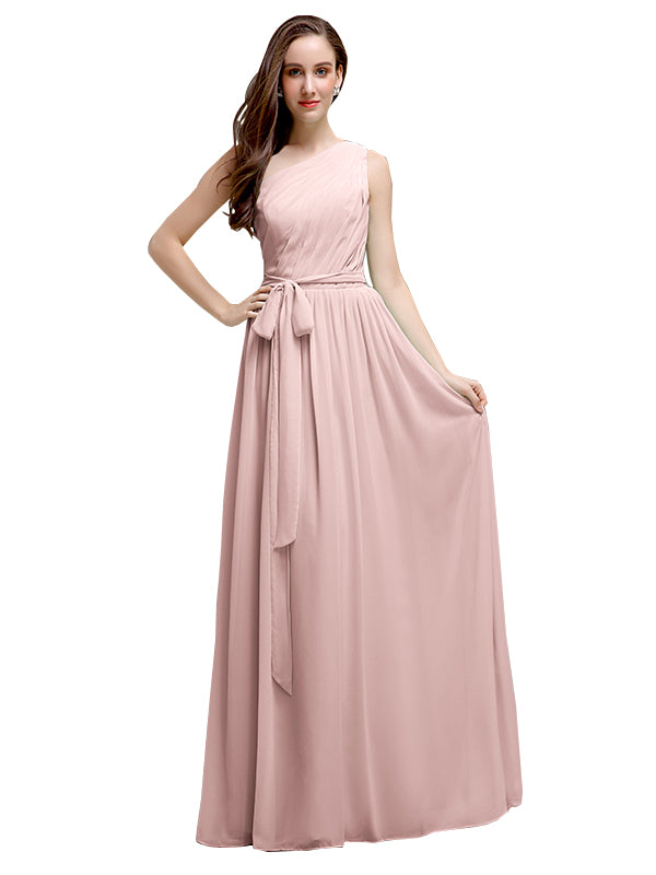 A-line One-shoulder Long Bridesmaid Dresses - Chicsew – ChicSew