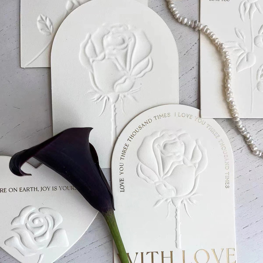 Love Rose Card Creative Special-shaped Decorative Greeting Card Valentine's Day Love Letter Card