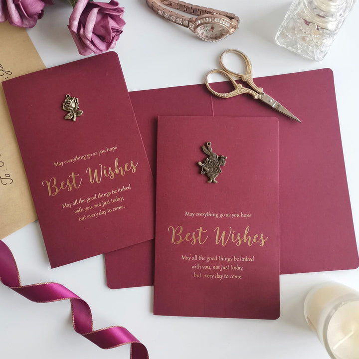 Bronze Bronzing Burgundy Greeting Card