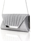 Women Handbags Clutch Purses Shining Bags For Wedding Party Prom Sparkly Bag-Silver