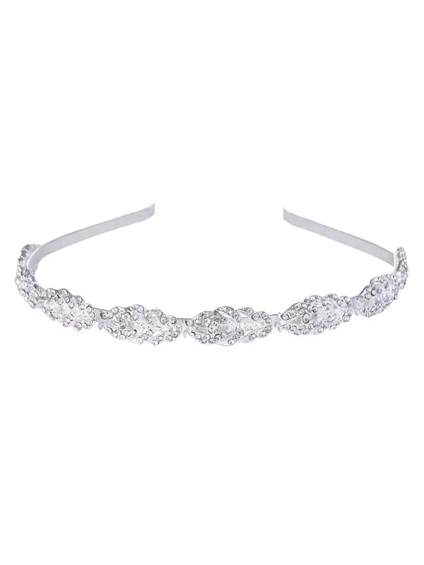 Flower Design Rhinestone Crystal Wedding Headband Bridal Headpieces Simple Design Bridal Headband