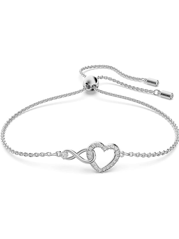 SWAROVSKI Women's Infinity Heart Jewelry Collections, Rose Gold Tone & Rhodium Finish, Clear Crystals