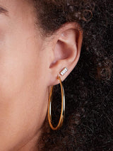 Oval Hoop Earrings Gold Hoops or Silver Hoop Earrings for Women