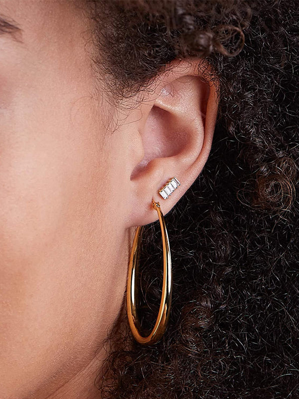Oval Hoop Earrings Gold Hoops or Silver Hoop Earrings for Women