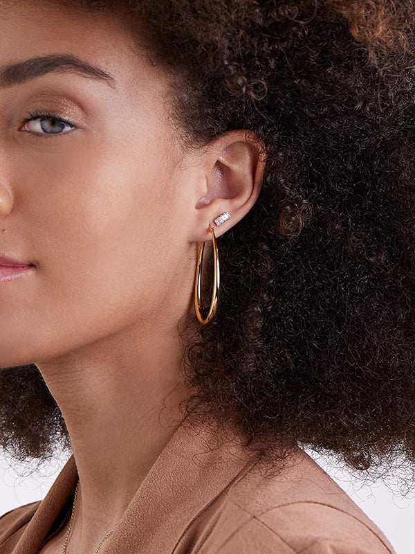 Oval Hoop Earrings Gold Hoops or Silver Hoop Earrings for Women