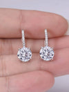 925 Sterling Silver CZ Prong Setting Gorgeous Bridal Prom Leverback Dangle Earrings