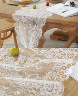 White Lace Boho Tablecloth Wedding Party Bridal Shower Decorations Vintage Rustic Table Runner