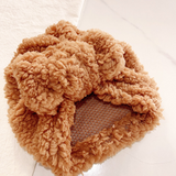 Autumn & Winter Warm Baby Head-wear Children's Lamb Wool Big Bow Pullover Hat