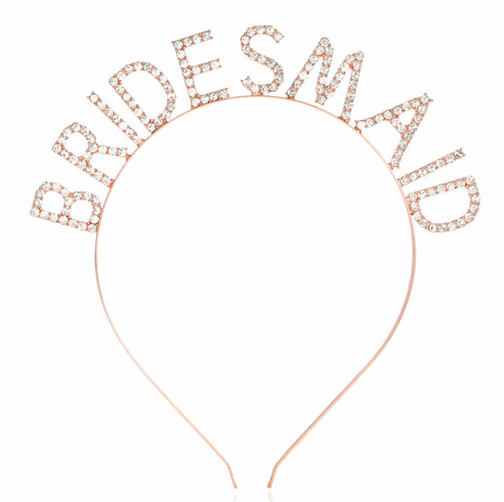 Simple Alloy Rhinestone Letters BRIDESMAID Or TEAMBRIDE Bridal Headband
