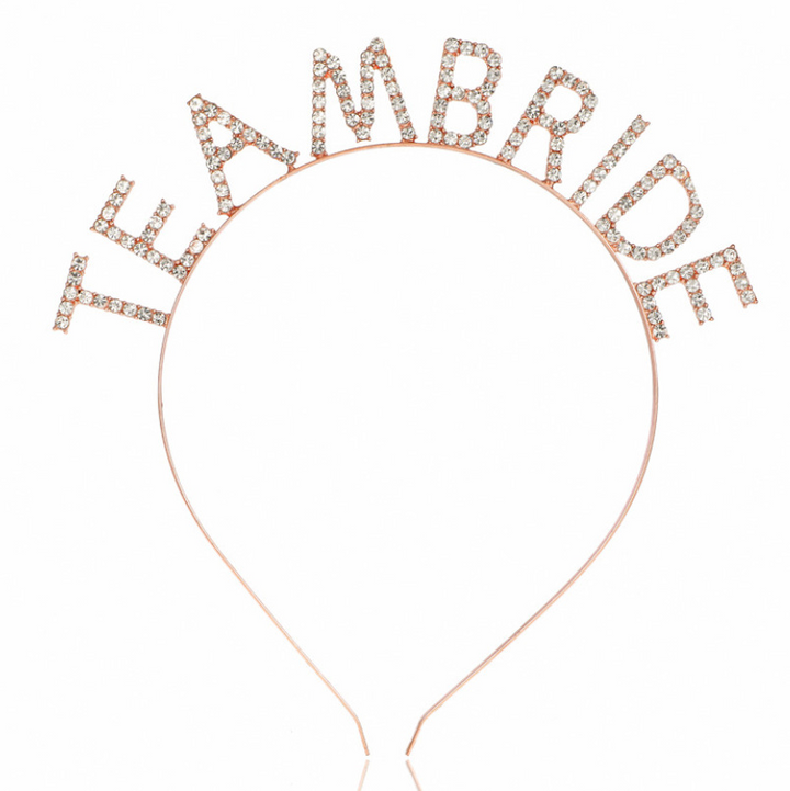Simple Alloy Rhinestone Letters BRIDESMAID Or TEAMBRIDE Bridal Headband