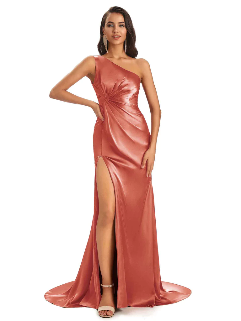 Mismatched Terracotta Sexy Side Slit Mermaid Soft Satin Long Bridesmai - ChicSew Mismatched Terracotta Sexy Side Slit Mermaid Soft Satin Long Bridesmai - ChicSew