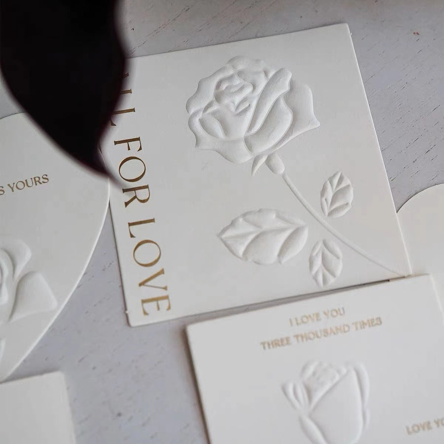 Love Rose Card Creative Special-shaped Decorative Greeting Card Valentine's Day Love Letter Card