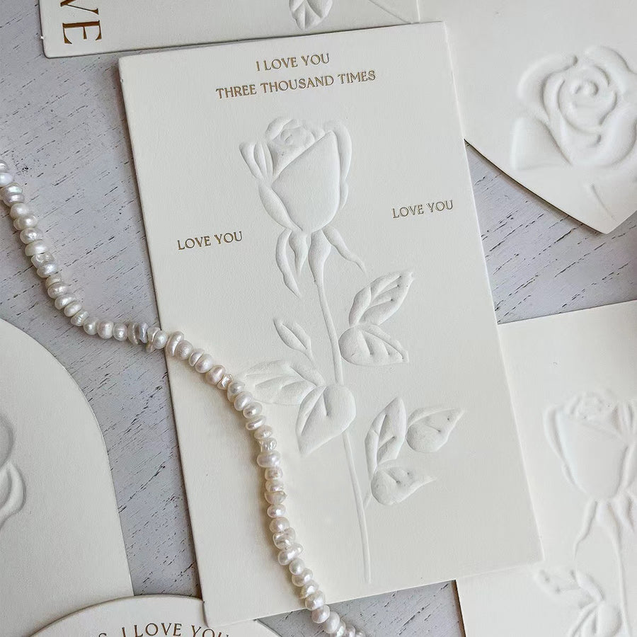 Love Rose Card Creative Special-shaped Decorative Greeting Card Valentine's Day Love Letter Card