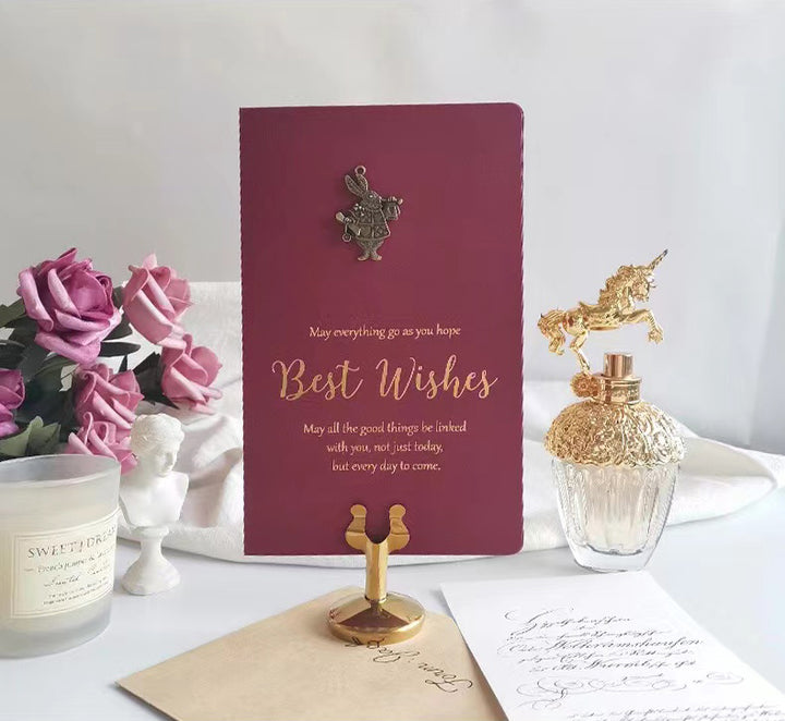 Bronze Bronzing Burgundy Greeting Card