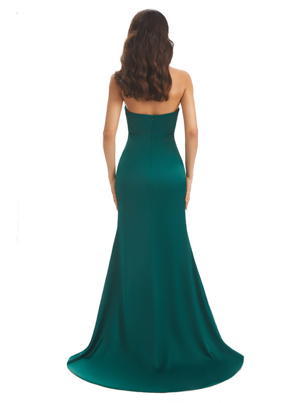 Chicsew Burnt Orange Mismatched Long Bridesmaid Dresses Soft Satin Mermaid Sexy Chic Silky / different Bridesmaid dresses, Burnt-Orange / C