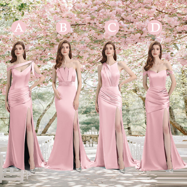 blush pink mismatched bridesmaid dresses