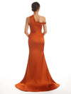Rust Sexy Chic Silky Mismatched Soft Satin Mermaid Long Bridesmaid Dresses Online